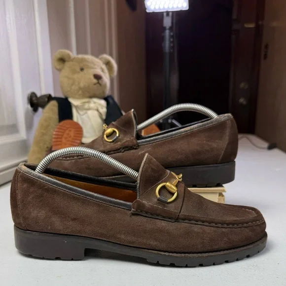 Gucci | Shoes | Gucci Mens Chocolate Brown Horsebit Suede Loafers